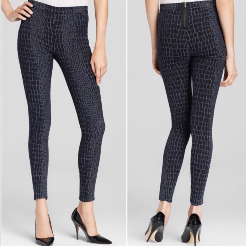 Hudson Evelyn High Waist Skinny Snakeskin Pants